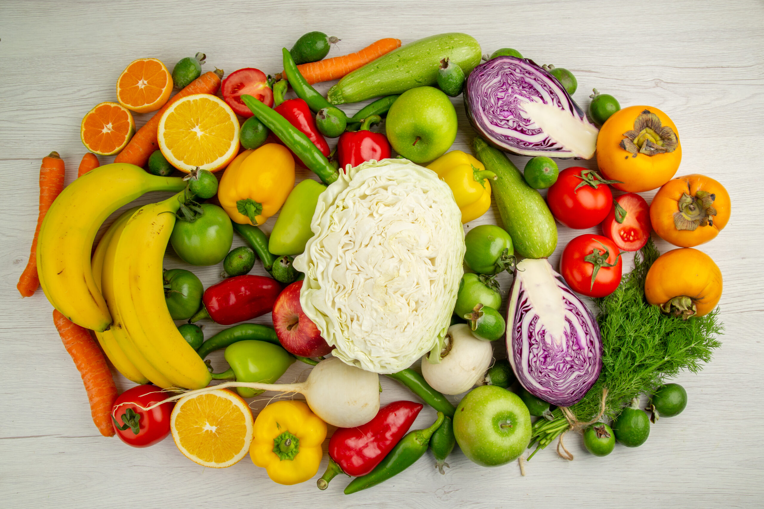 top-view-different-vegetables-with-fresh-fruits-light-white-background-salad-food-health-color-ripe-diet Top view different vegetables with fresh fruits light white background salad food health color ripe diet